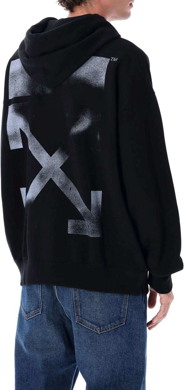 OFF-WHITE Off-White Stencil Arrow cotton skate hoodie Zwart