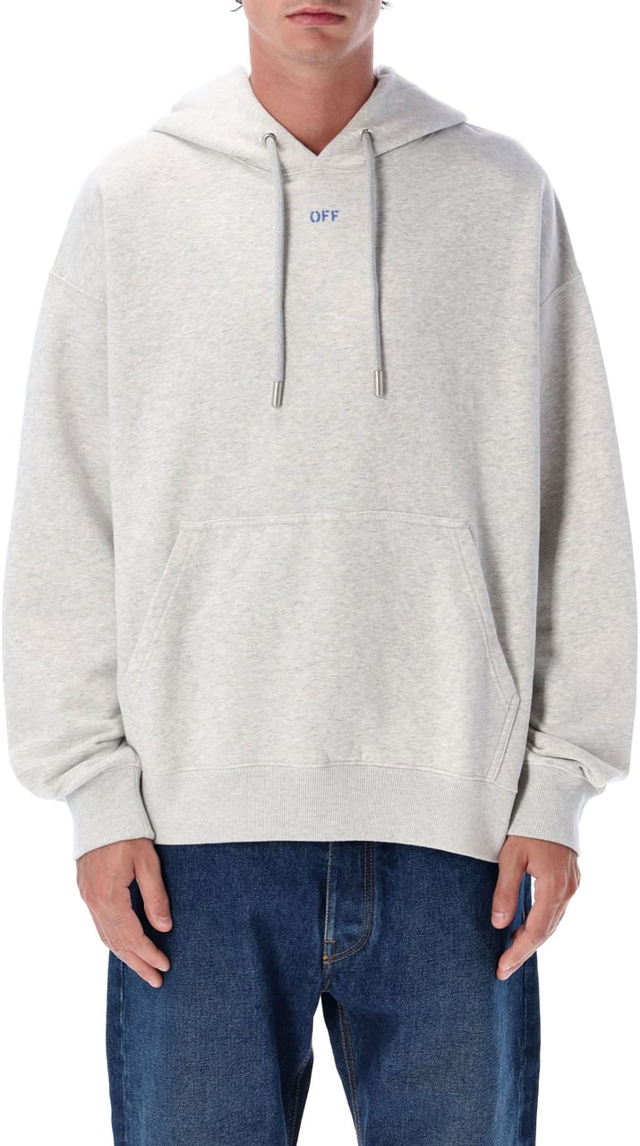 OFF-WHITE Off-White Stencil Arrow cotton skate hoodie Grijs