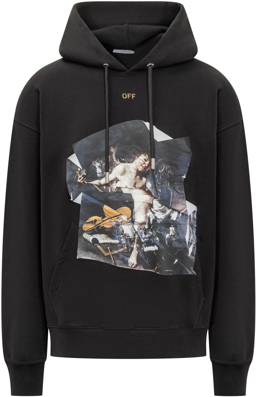 OFF-WHITE Off-White Felpa con Cappuccio e Stampa Zwart