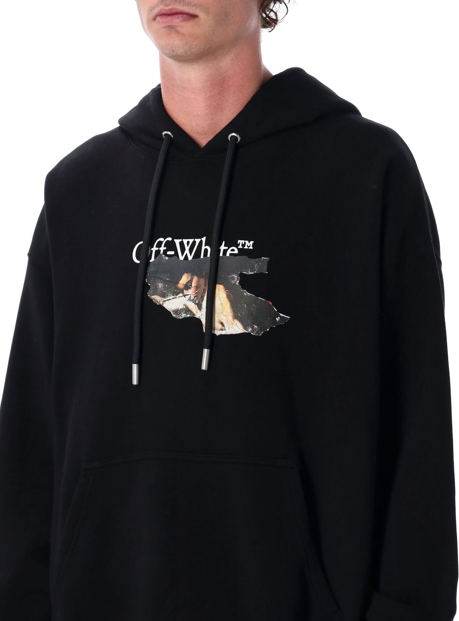 OFF-WHITE Off-White Paint Arrow black cotton skate hoodie Zwart