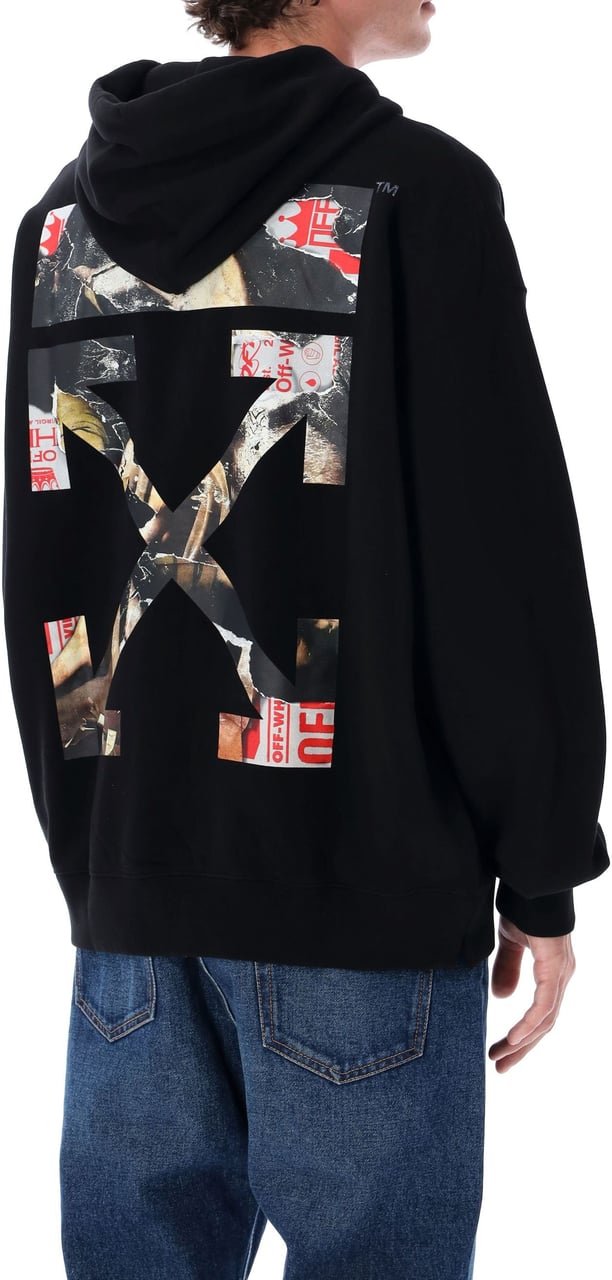 OFF-WHITE Off-White Paint Arrow black cotton skate hoodie Zwart