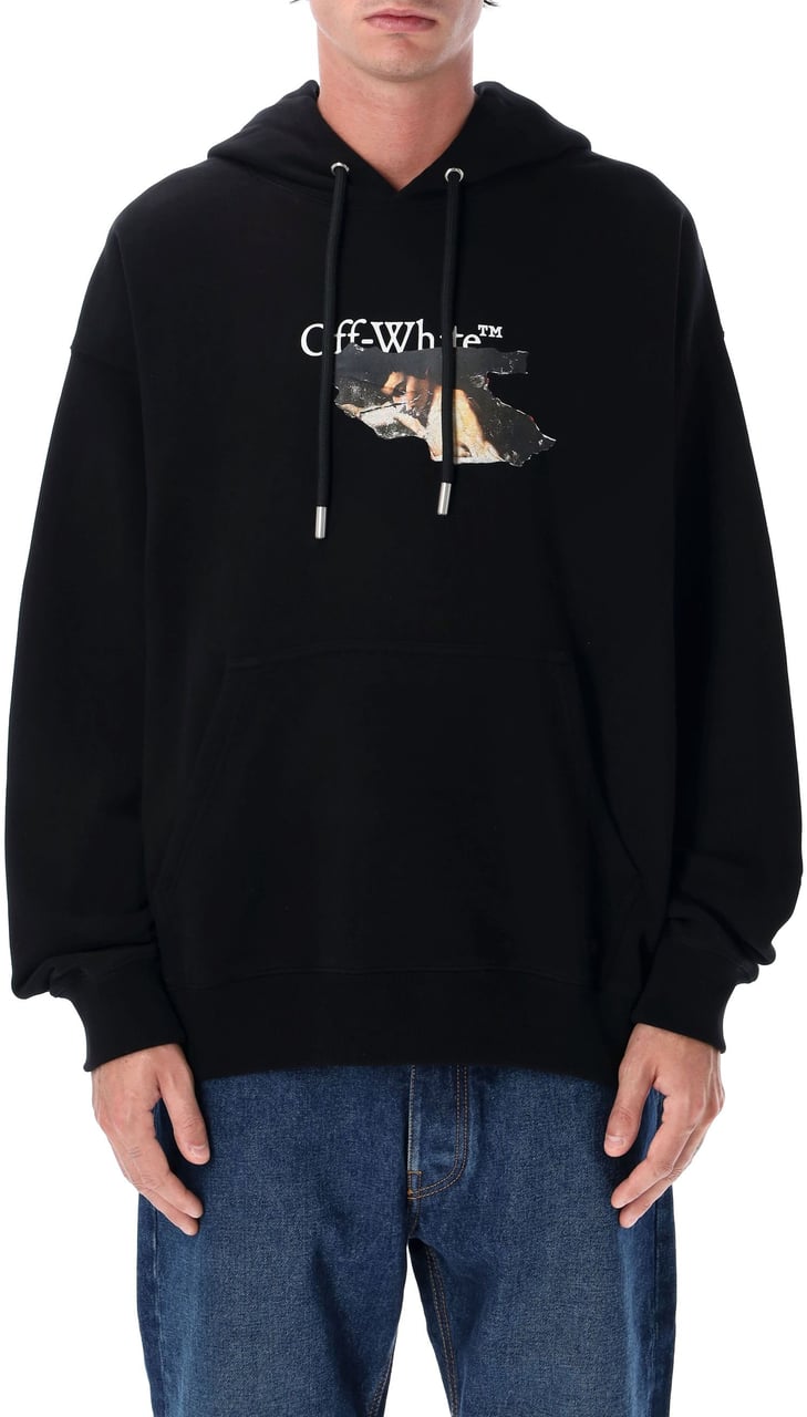 OFF-WHITE Off-White Paint Arrow black cotton skate hoodie Zwart