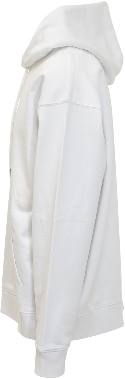 OFF-WHITE Off-White Felpa Bianca con Cappuccio e Stampa Logo Wit