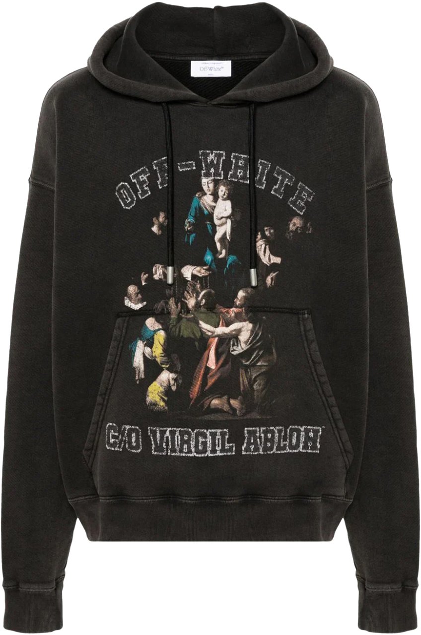 OFF-WHITE Caravaggio Mary Skate Logo Hoodie Zwart