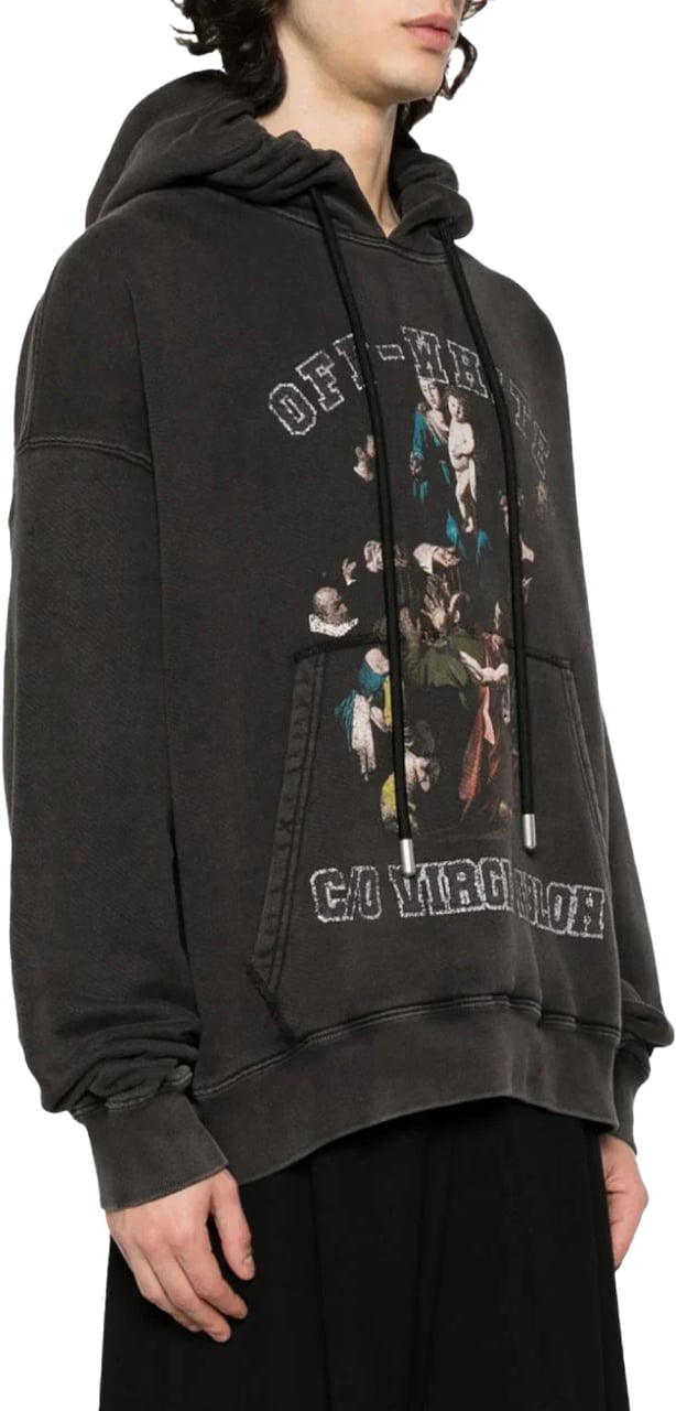 OFF-WHITE Caravaggio Mary Skate Logo Hoodie Zwart