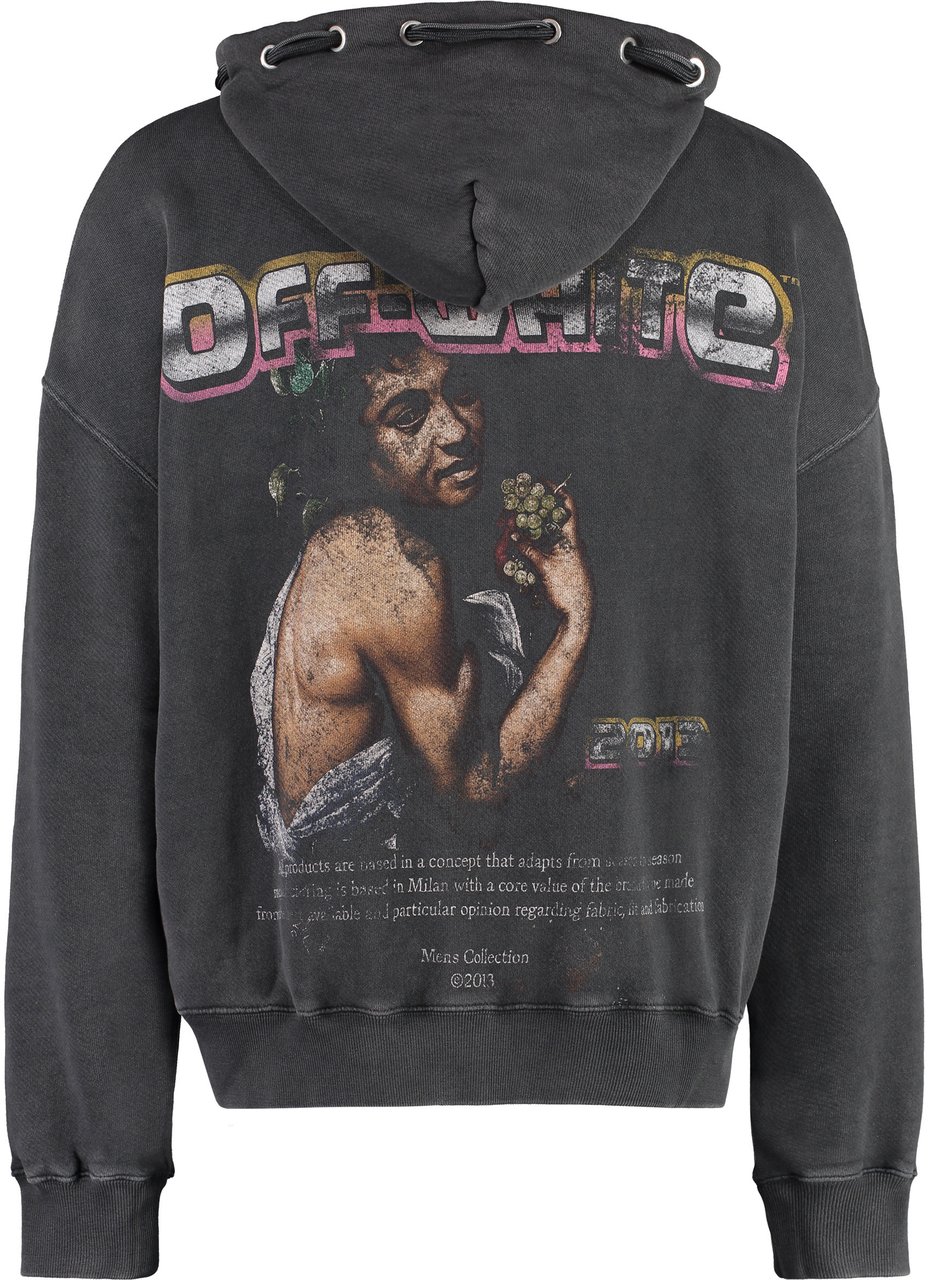 OFF-WHITE Logo print hoodie Grijs