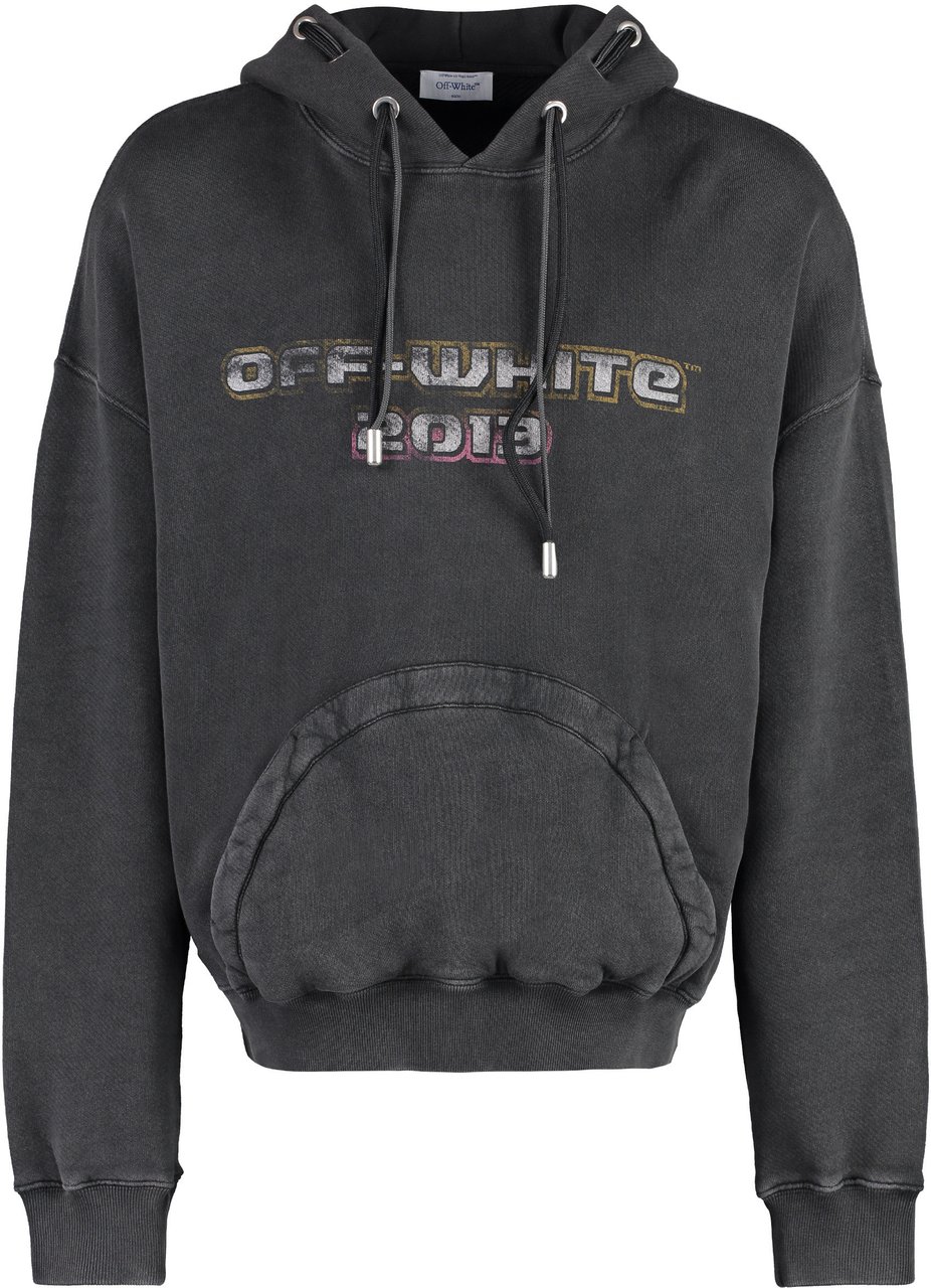 OFF-WHITE Logo print hoodie Grijs