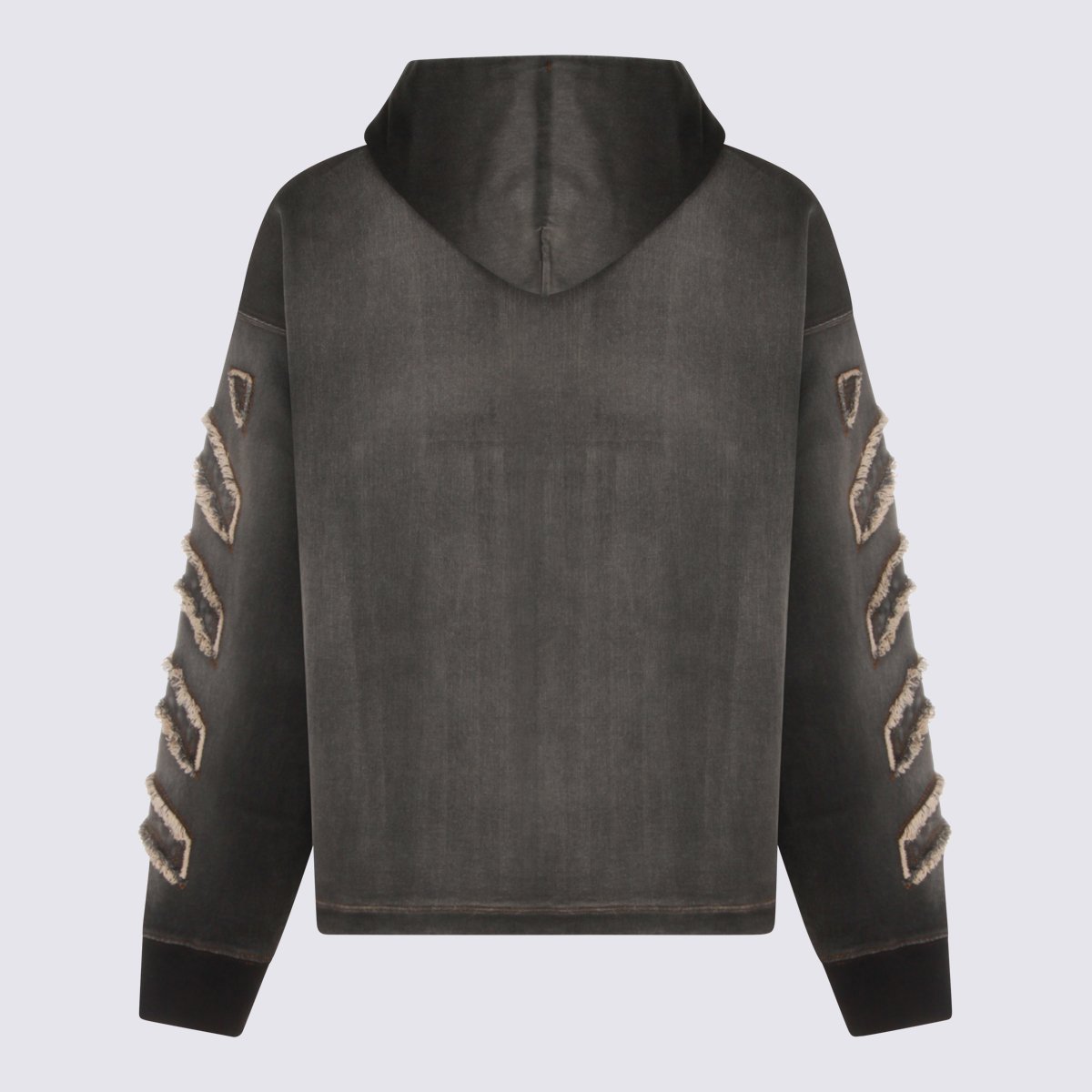 OFF-WHITE Hooded Jacket With Textured Chevron Patches Zwart