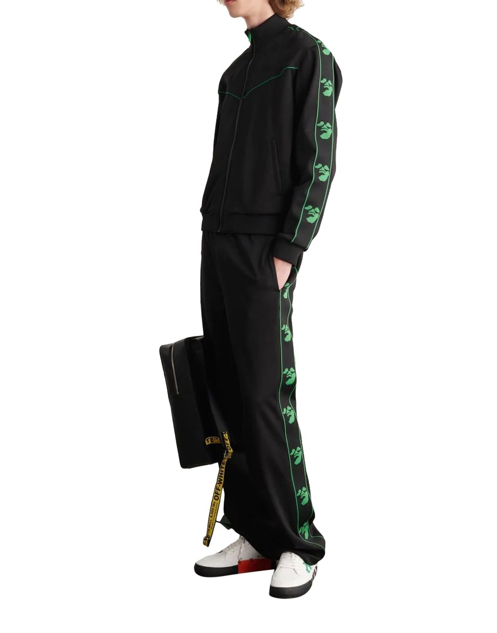 OFF-WHITE Ow Face Band Track Top Sweatshirt Zwart