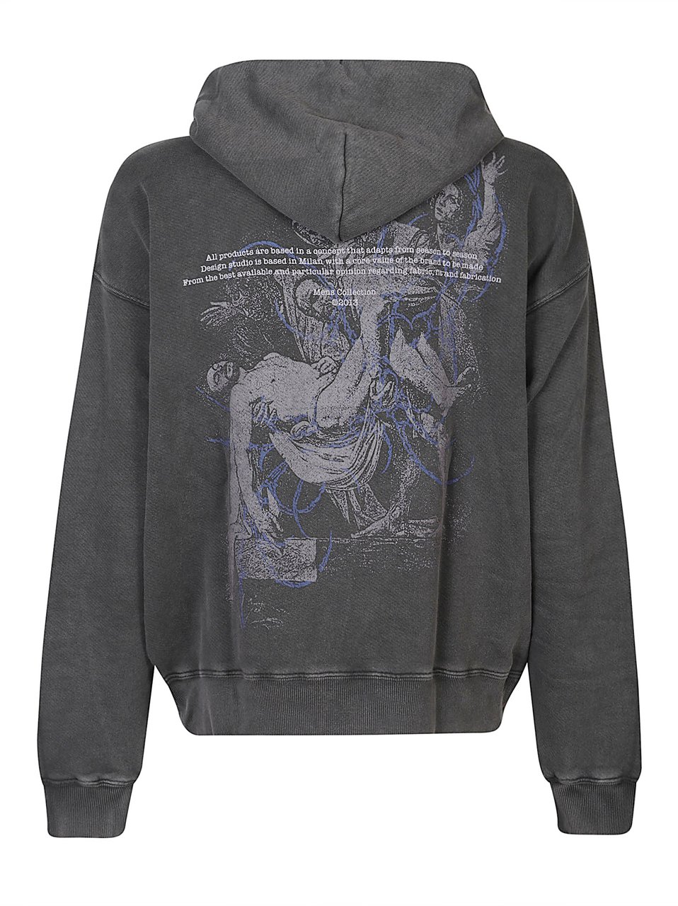 OFF-WHITE Faded Painting Skate Zip Sweatshirt Black Zwart