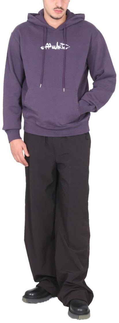 OFF-WHITE Relaxed Fit Wide-Leg Pants Zwart