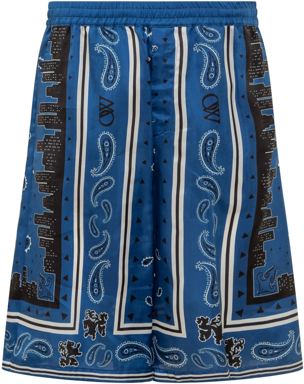 OFF-WHITE Shorts con Motivo Bandana Blauw