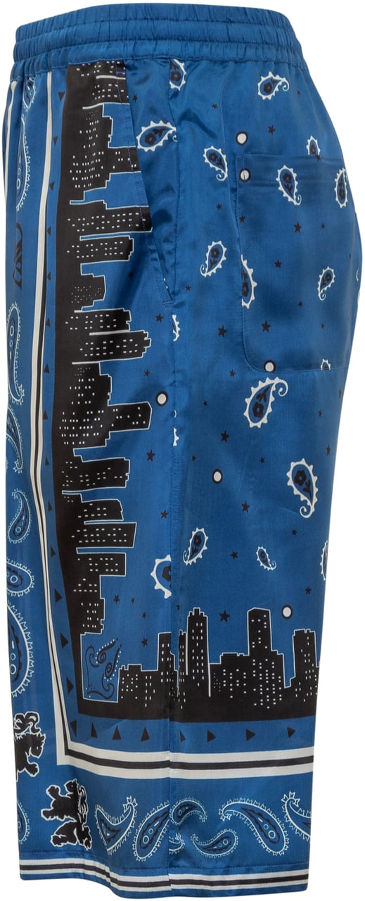 OFF-WHITE Shorts con Motivo Bandana Blauw