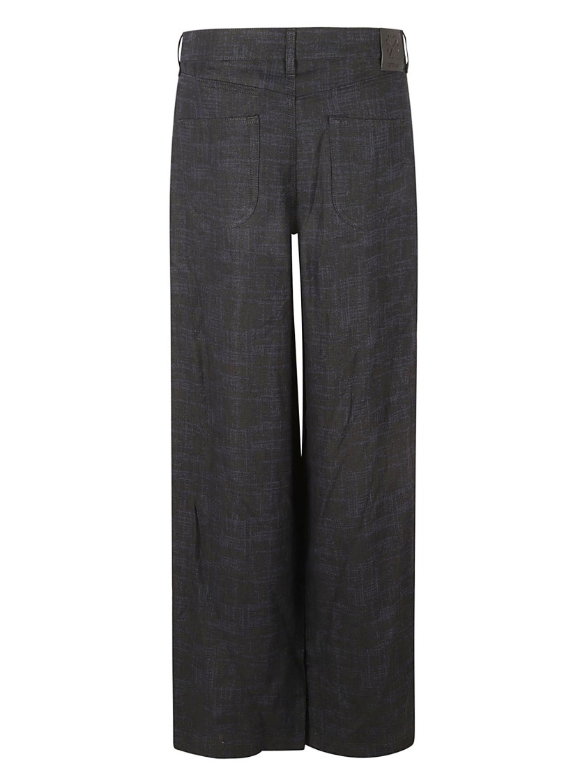 OFF-WHITE Wide-Leg Trousers With Subtle Textured Pattern Zwart