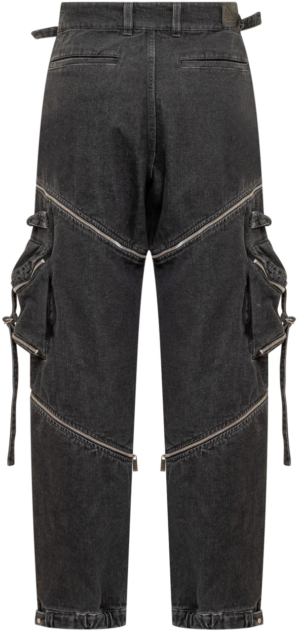 OFF-WHITE Pantaloni Cargo Denim Zip Zwart