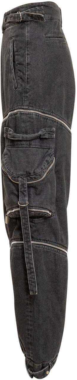 OFF-WHITE Pantaloni Cargo Denim Zip Zwart