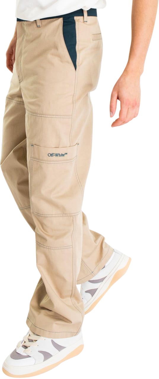 OFF-WHITE Heren Stitch Cotgab Straight Beige Beige