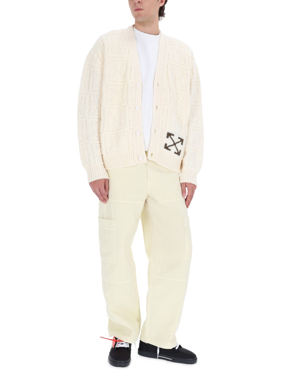 OFF-WHITE Beige Relaxed Fit Cargo Pants Wit