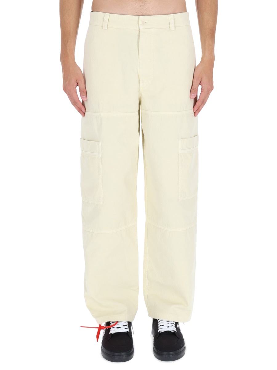 OFF-WHITE Beige Relaxed Fit Cargo Pants Wit