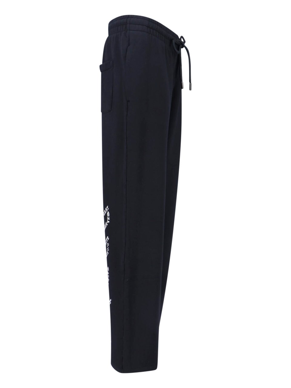 OFF-WHITE Black Logo Straight-Leg Cotton Pants Zwart