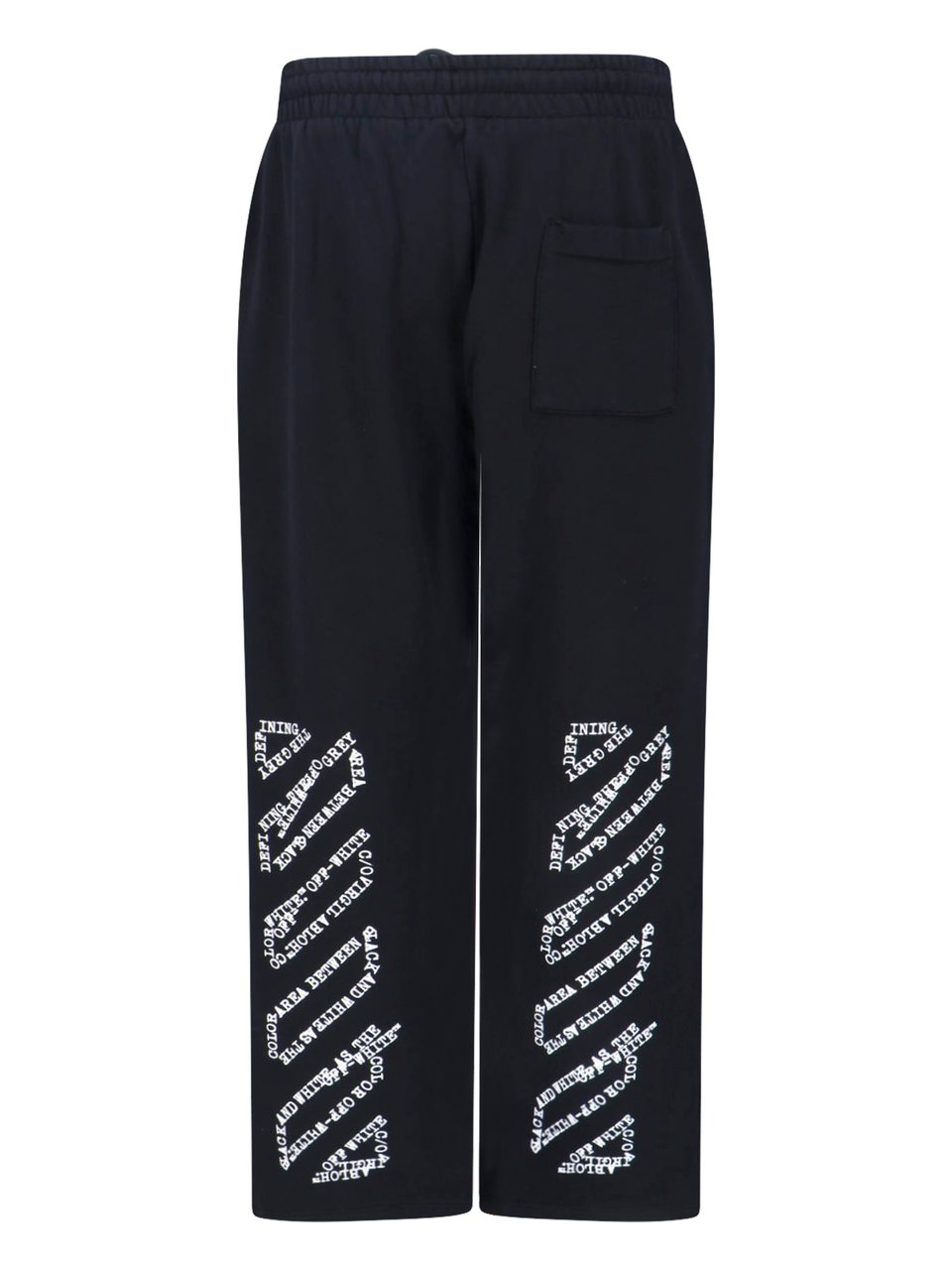 OFF-WHITE Black Logo Straight-Leg Cotton Pants Zwart