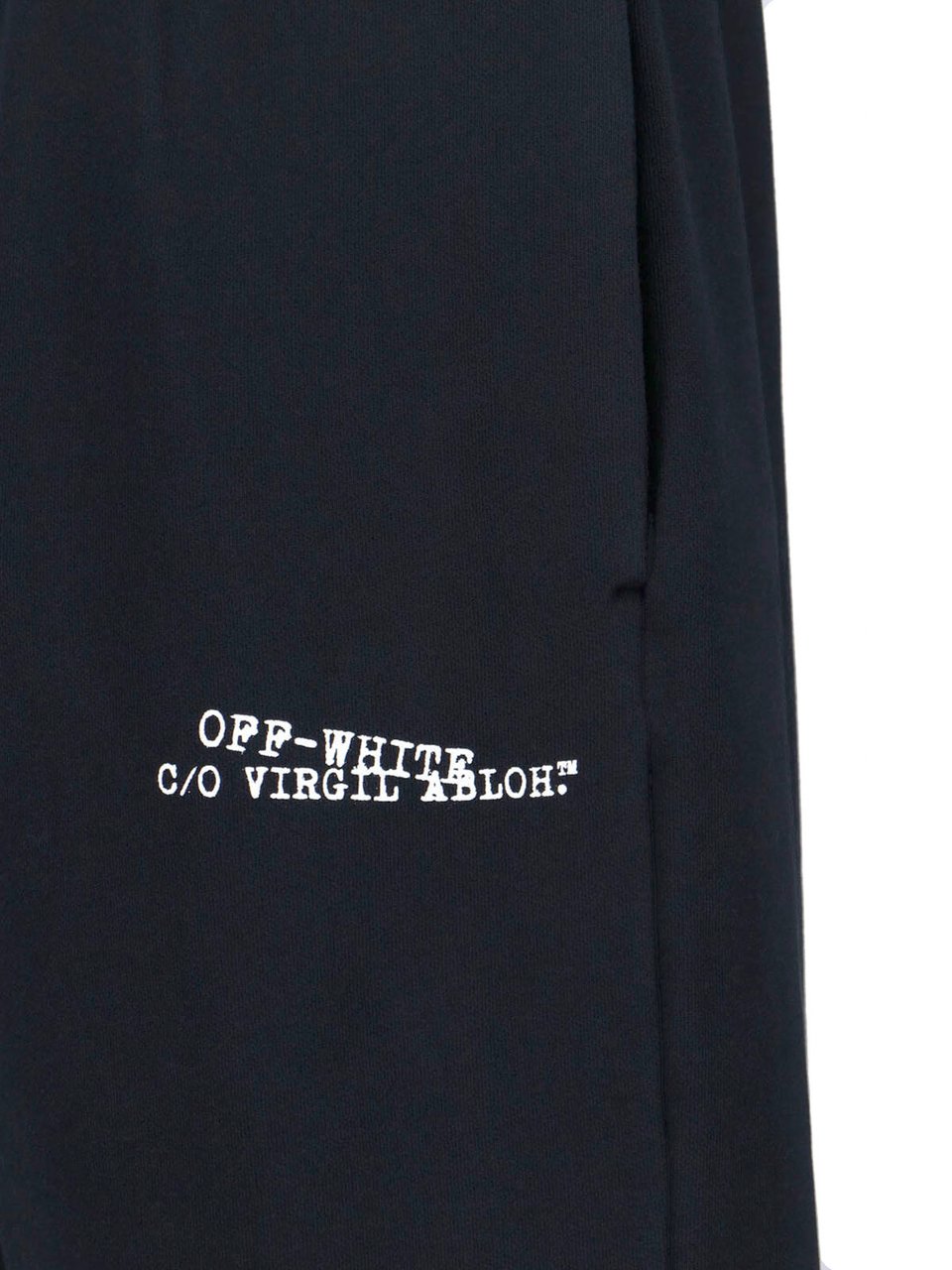 OFF-WHITE Black Logo Straight-Leg Cotton Pants Zwart