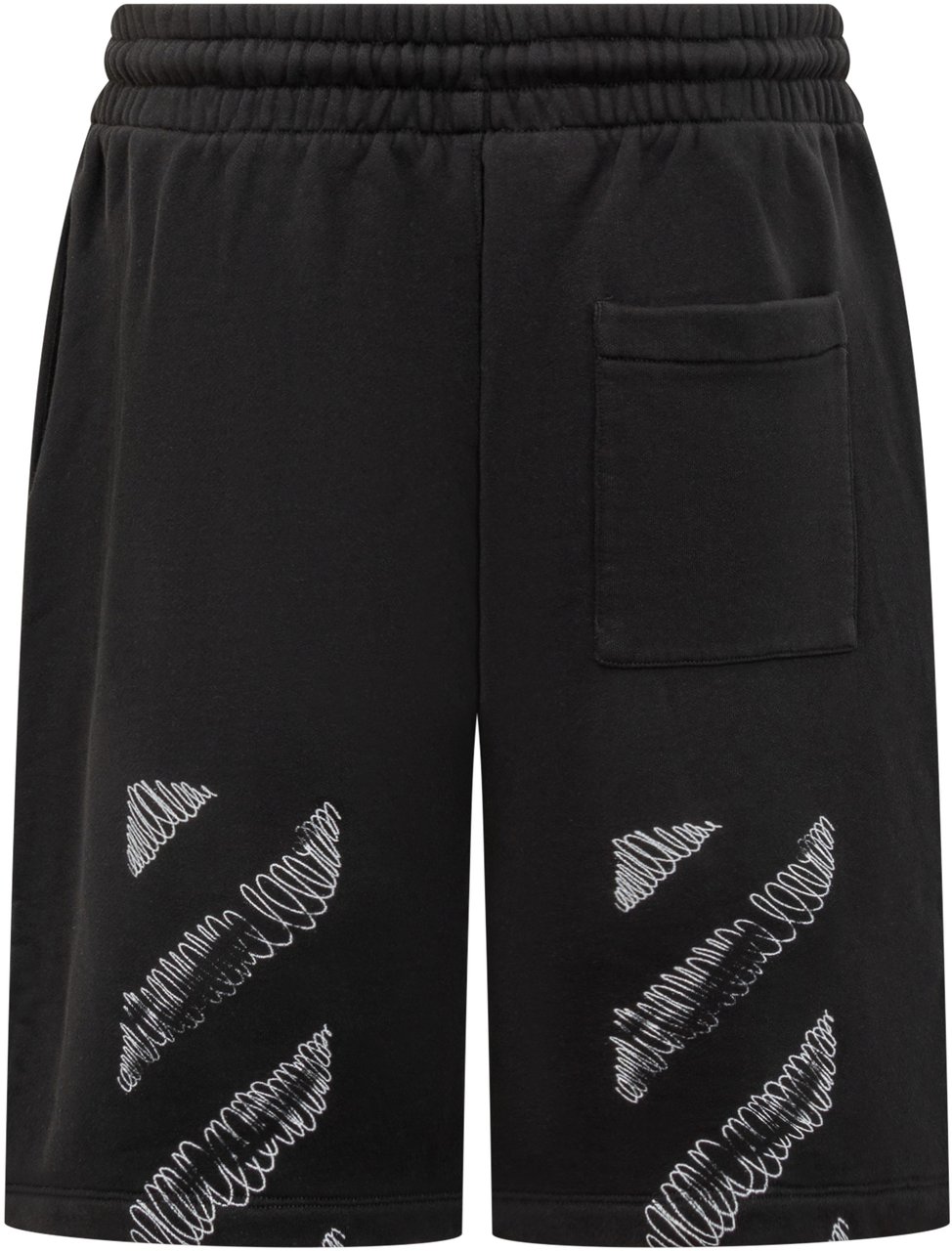 OFF-WHITE Off-White Shorts in Cotone Nero con Logo Zwart