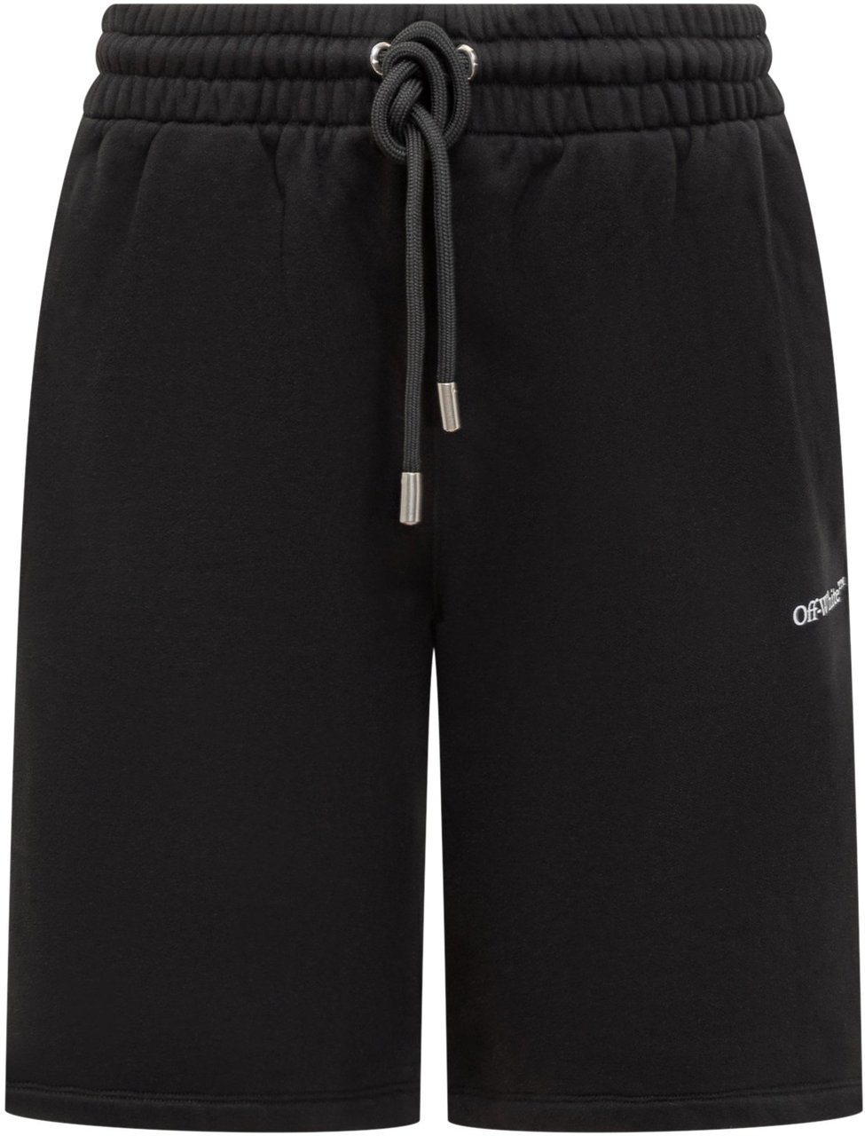 OFF-WHITE Off-White Shorts in Cotone Nero con Logo Zwart