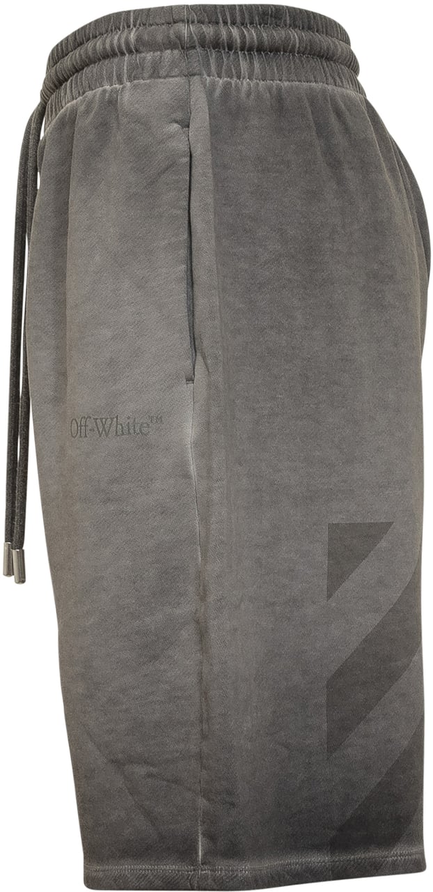 OFF-WHITE Bermuda in Cotone con Logo Off-White Grijs