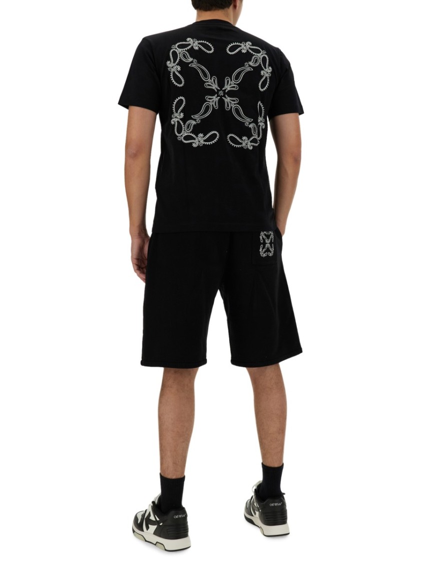 OFF-WHITE Black Bermuda Shorts With Logo Detail Zwart