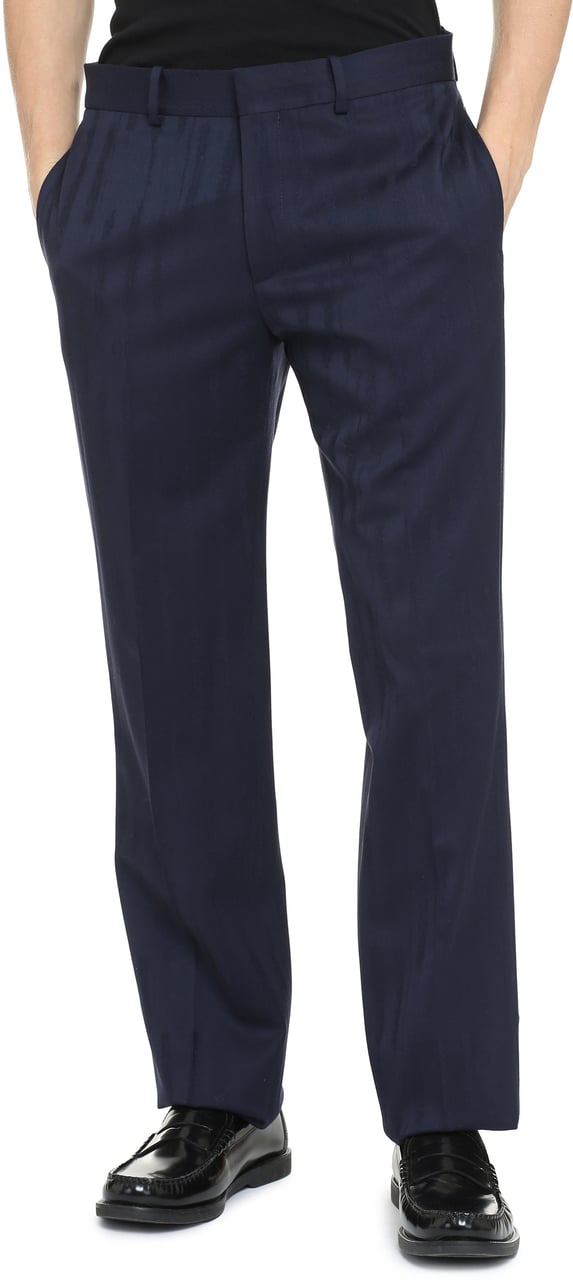 OFF-WHITE Slim fit tailored trousers Blauw