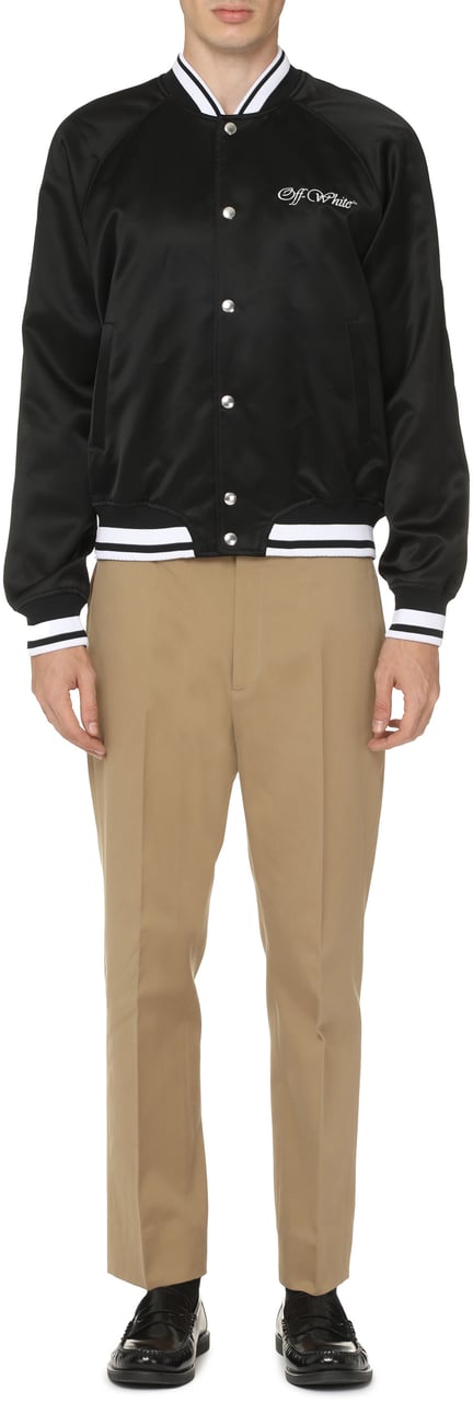 OFF-WHITE Satin bomber jacket Zwart