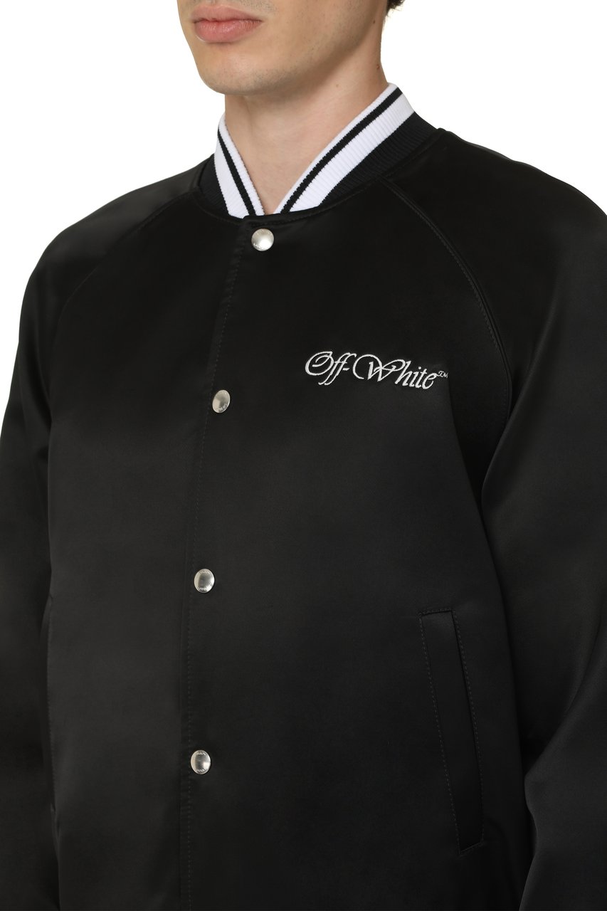 OFF-WHITE Satin bomber jacket Zwart