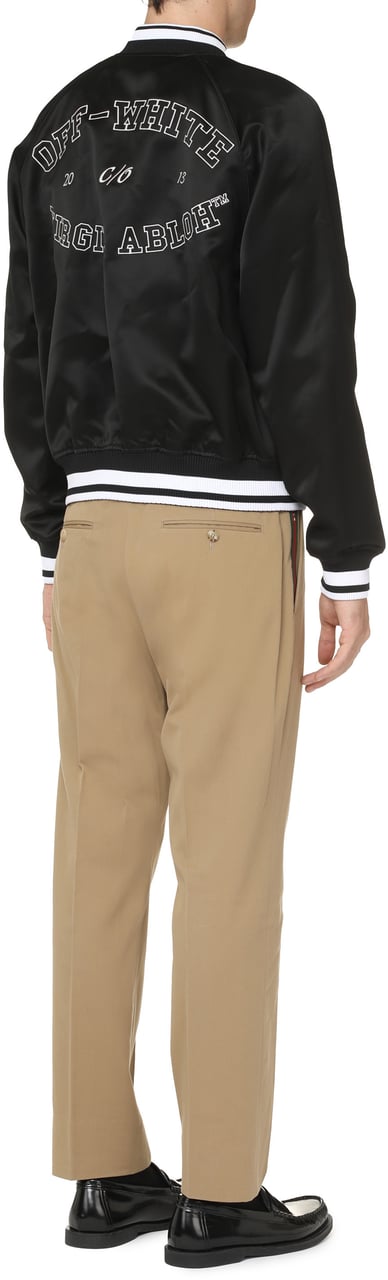 OFF-WHITE Satin bomber jacket Zwart