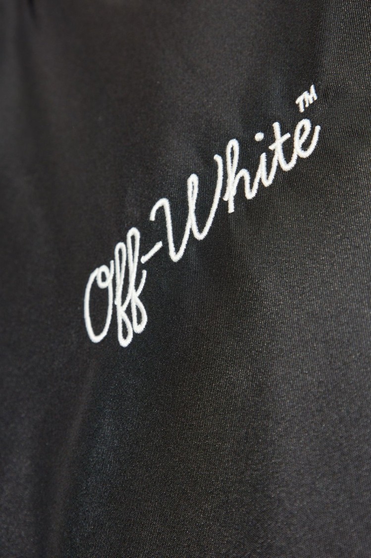 OFF-WHITE Minimalist Black Jacket With Modern Silhouette And Zipper Closure Zwart