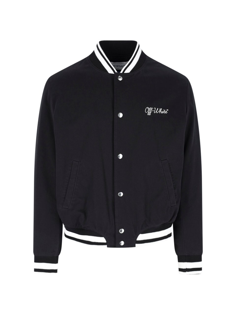 OFF-WHITE "Varsity Souvenir" Bomber Jacket – Black Zwart