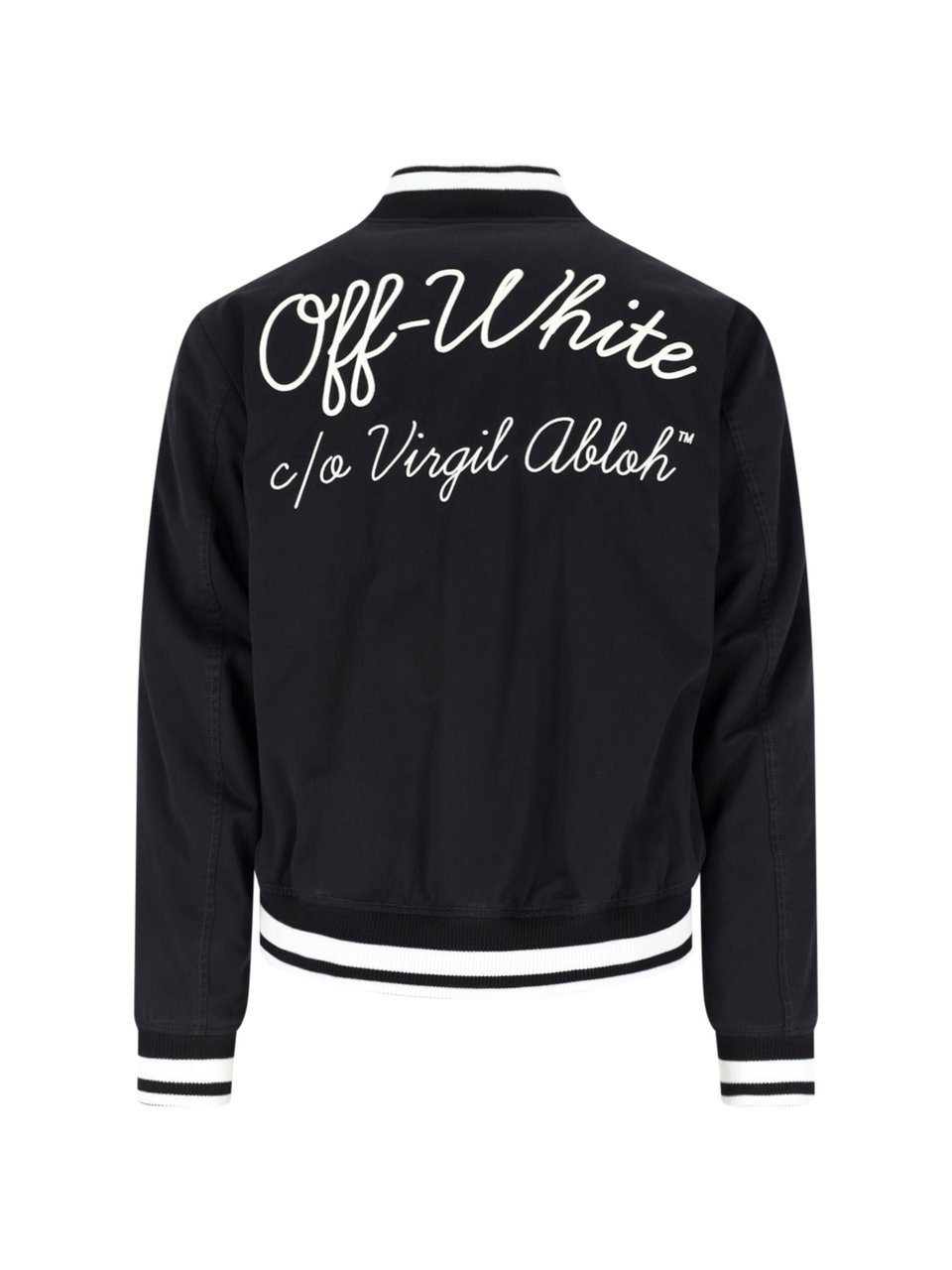 OFF-WHITE "Varsity Souvenir" Bomber Jacket – Black Zwart