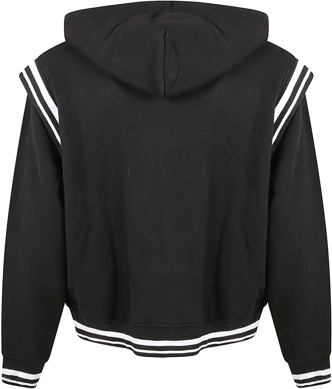 OFF-WHITE Oversized Black Cotton Jersey Hoodie Zwart
