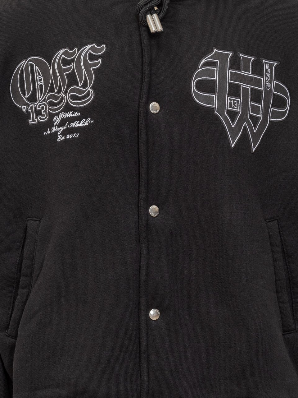 OFF-WHITE Off-White Felpa Gothic Varsity con Cappuccio Zwart