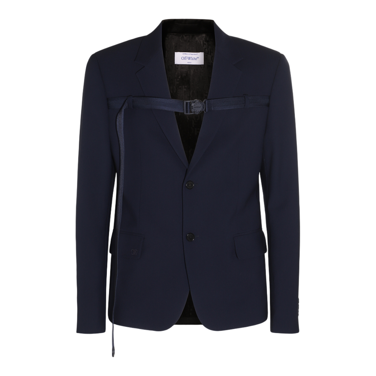 OFF-WHITE Tailored Blazer With Modern Buckle Detail Zwart