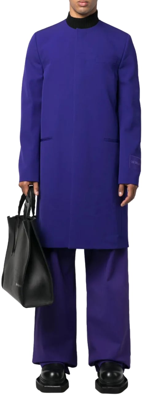 OFF-WHITE Wave Tag Dry Wool Skate Coat Paars