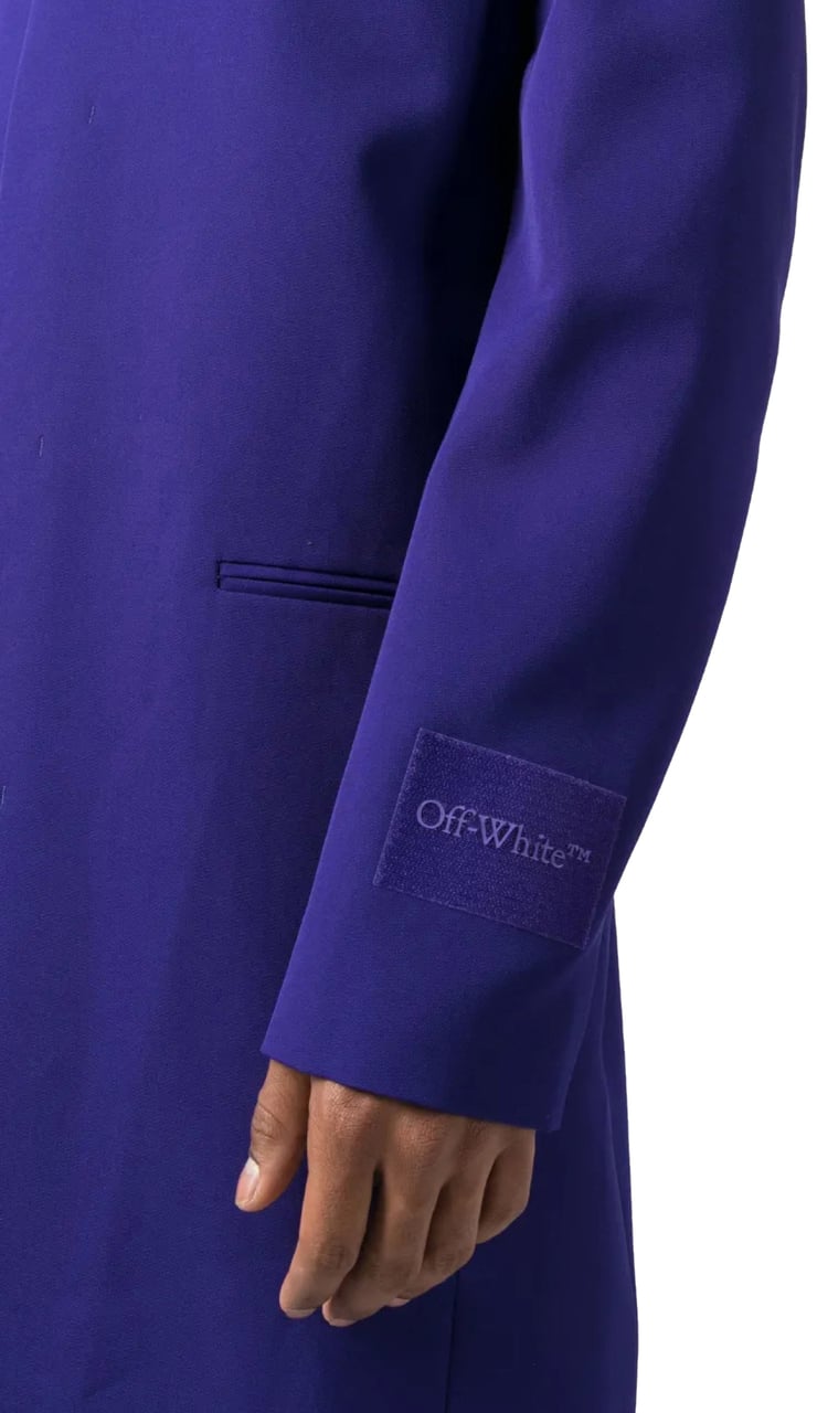 OFF-WHITE Wave Tag Dry Wool Skate Coat Paars