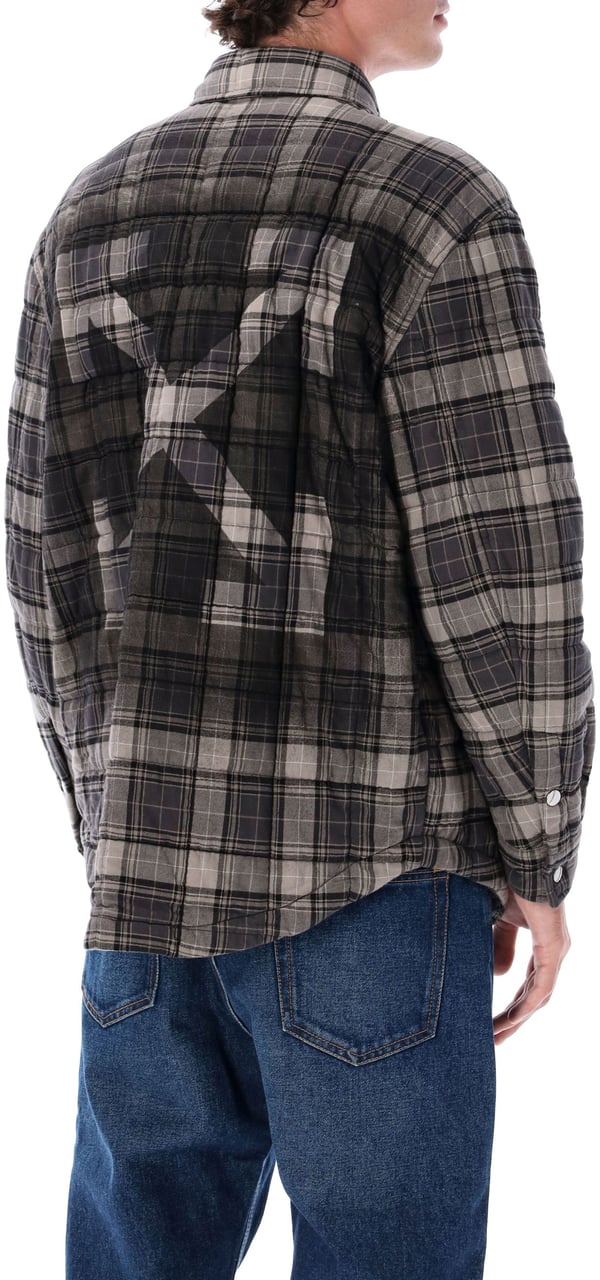 OFF-WHITE Spray Arr Check Flan Padd Ove Grigio Grijs
