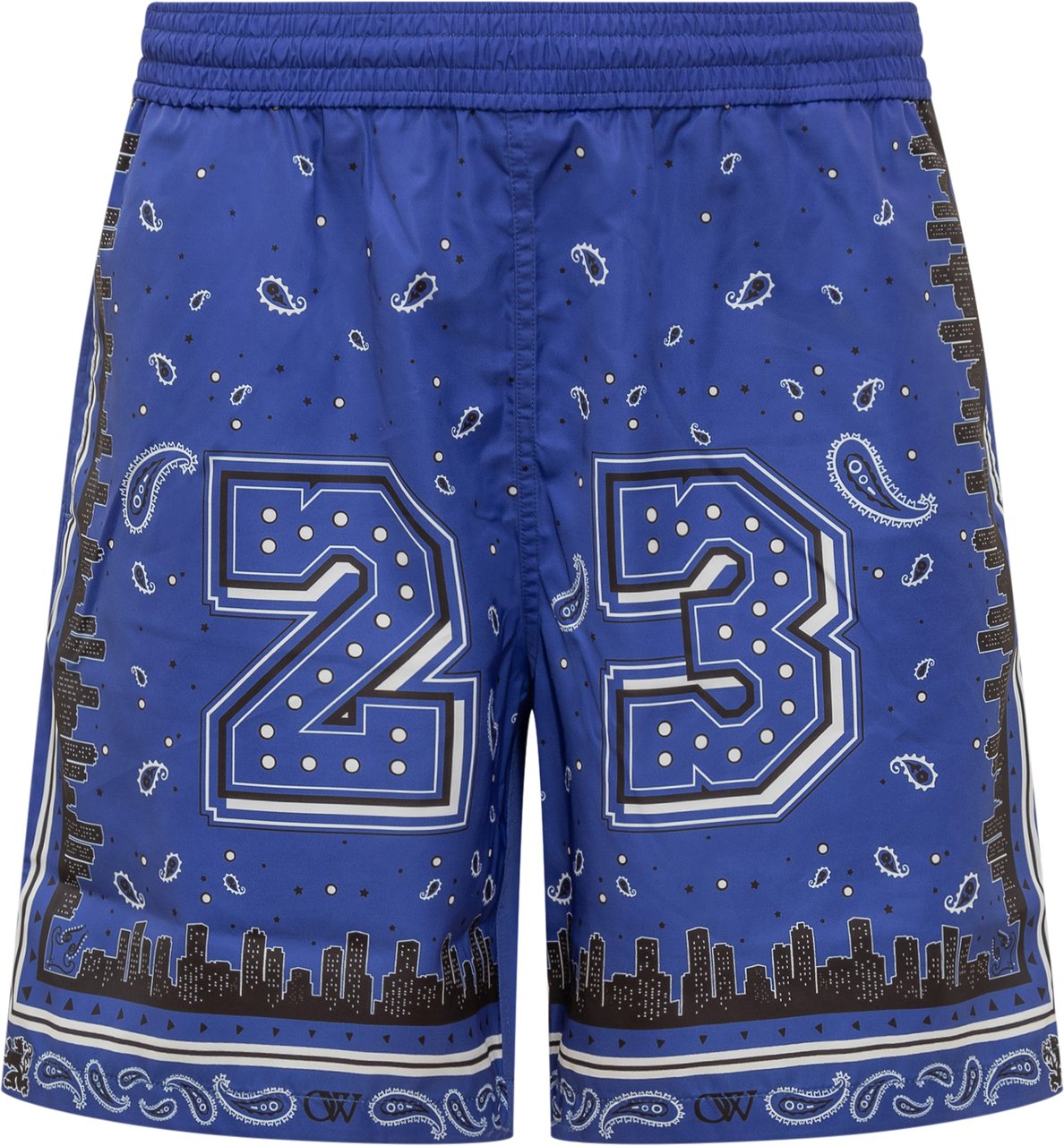 OFF-WHITE Boxer da Mare con Motivo Bandana Blauw