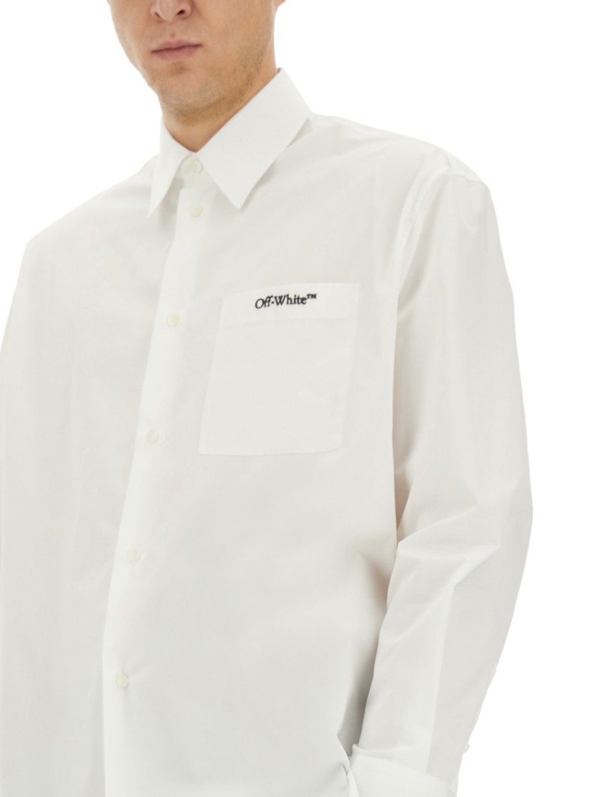 OFF-WHITE Classic Button-Up Shirt Wit