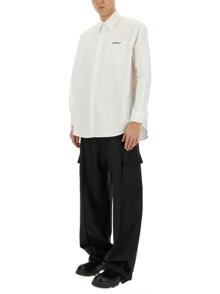 OFF-WHITE Classic Button-Up Shirt Wit