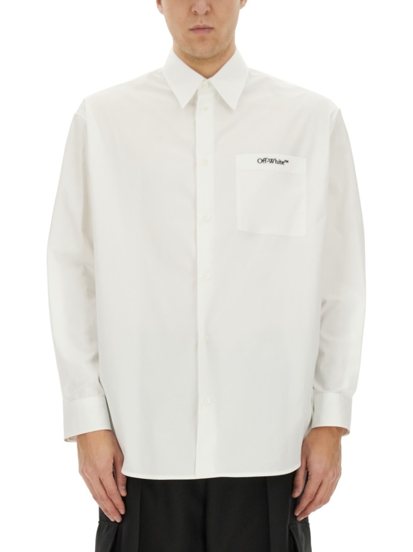 OFF-WHITE Classic Button-Up Shirt Wit