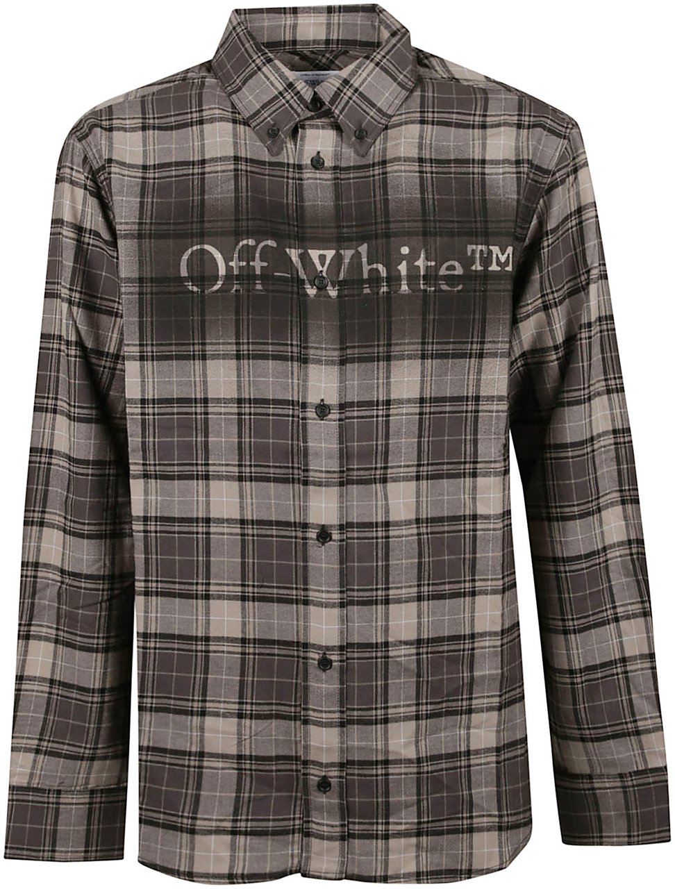 OFF-WHITE Spray Book Check Flan Regular Shirt Grey Grijs