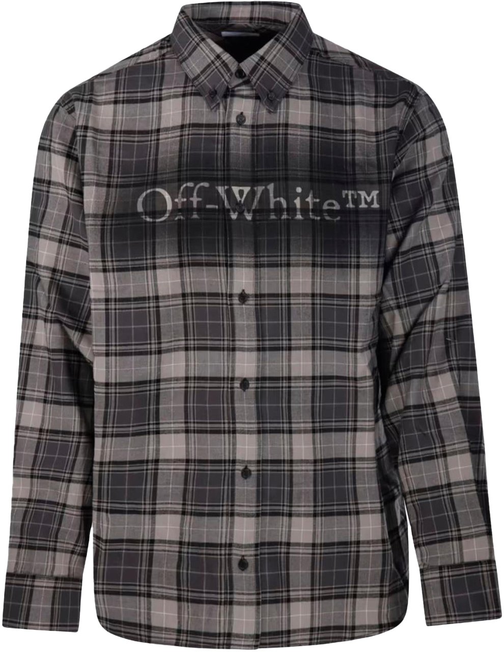 OFF-WHITE OFF WHITE Heren Spray Book Check Shirt Grijs Grijs