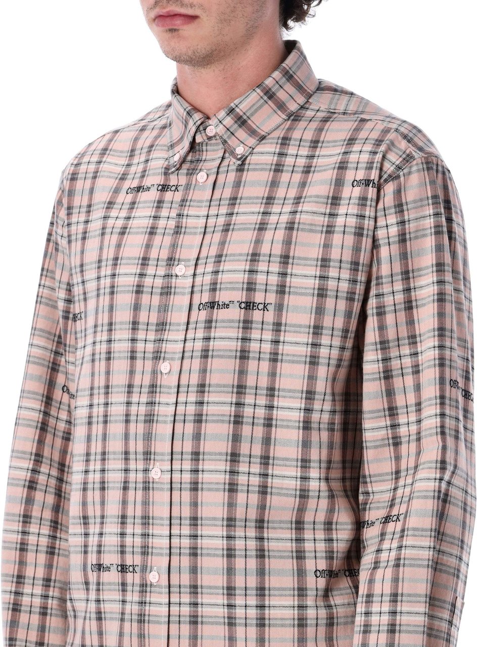 OFF-WHITE Marker Check Shirt Mauve Roze